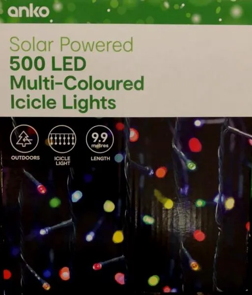Anko Solar Powered 500 LED ICICLE Lights