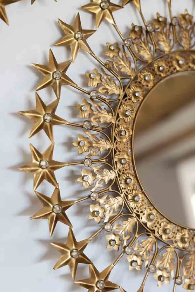 Antique Gold Jewelled Star Wall Mirror