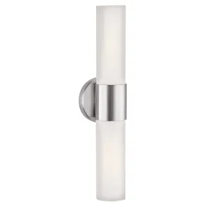 Aqueous 2 Light Wall Sconce & Vanity Light, Brushed Steel