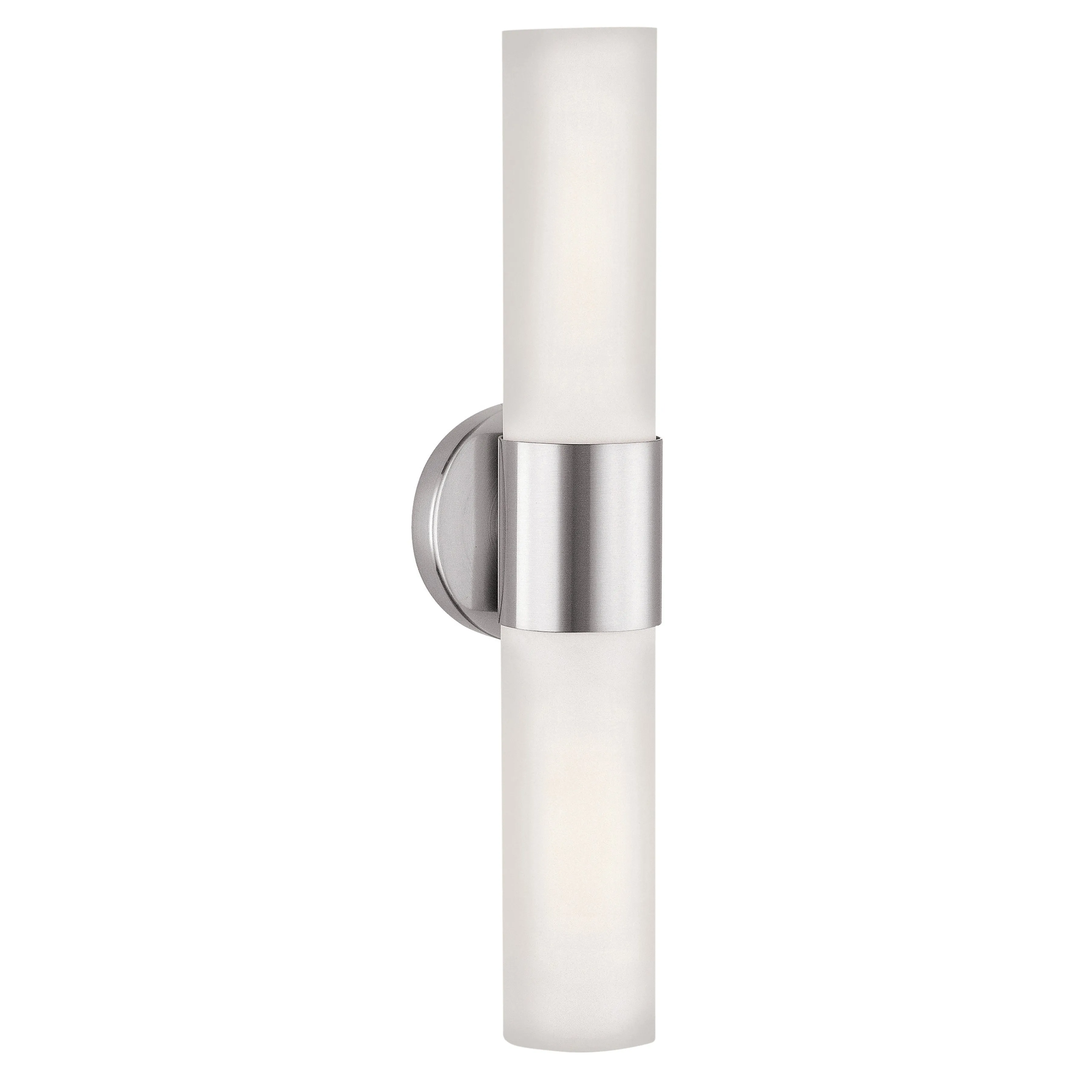 Aqueous 2 Light Wall Sconce & Vanity Light, Brushed Steel