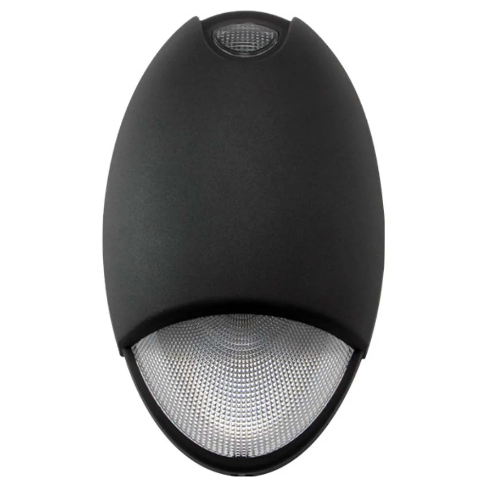 Architectural LED Emergency Light, 11W, Indoor/Outdoor, 120-277V, Dusk To Dawn, Black