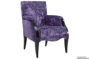 Art Deco Crushed Velvet Arm Chair - Grape