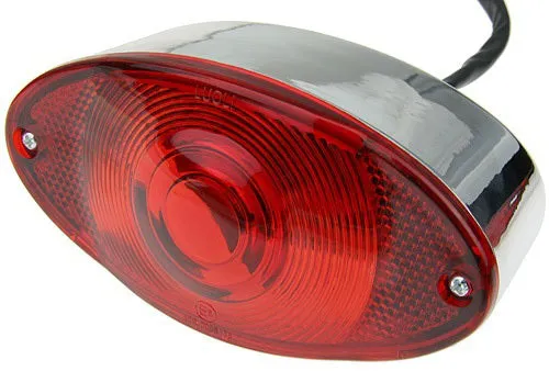 Attitude Inc Brake Tail lamp Assembly Chrome ,E Marked ,Cats Eye Oval for Harley