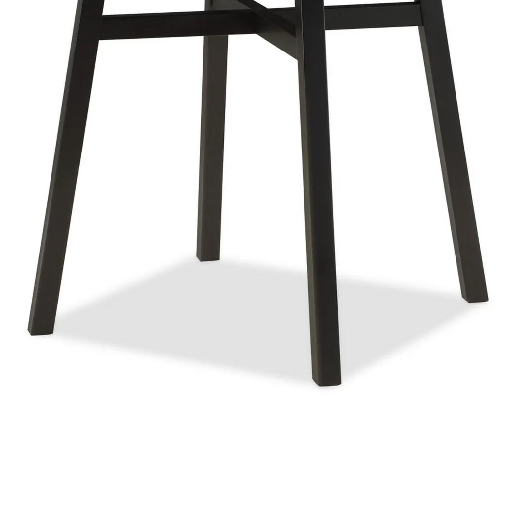 Avenue 48 Inch Counter Height Table, Wood Frame, Round Top, Black and Gray By Casagear Home