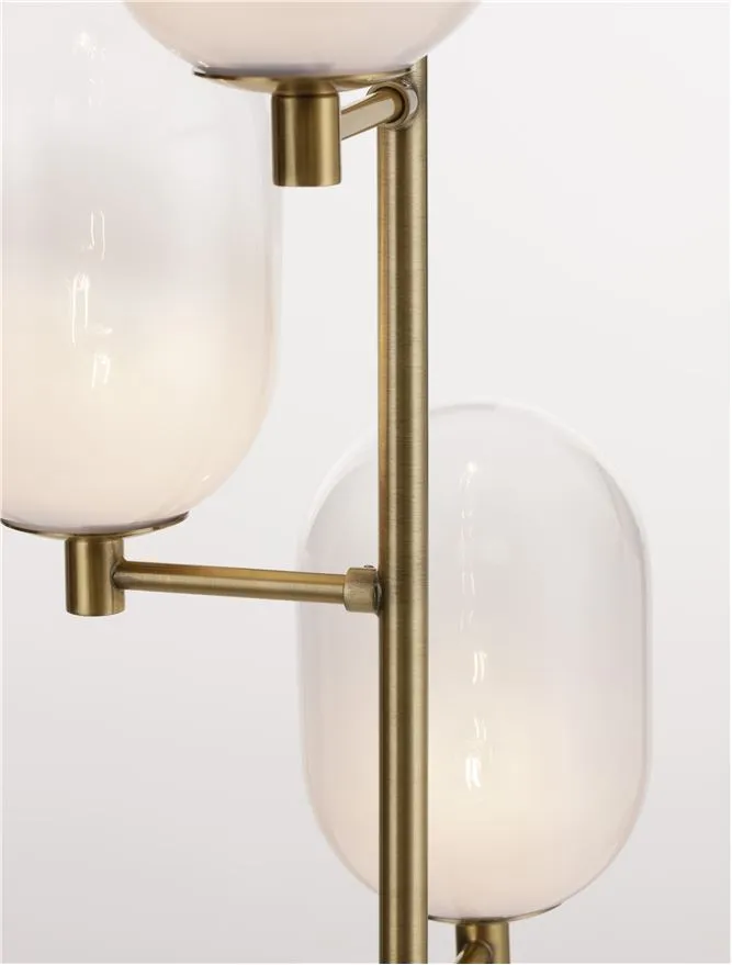 BAL Brass Gold Metal 4 Light Floor Lamp  With Gradient White Glass - ID 12511
