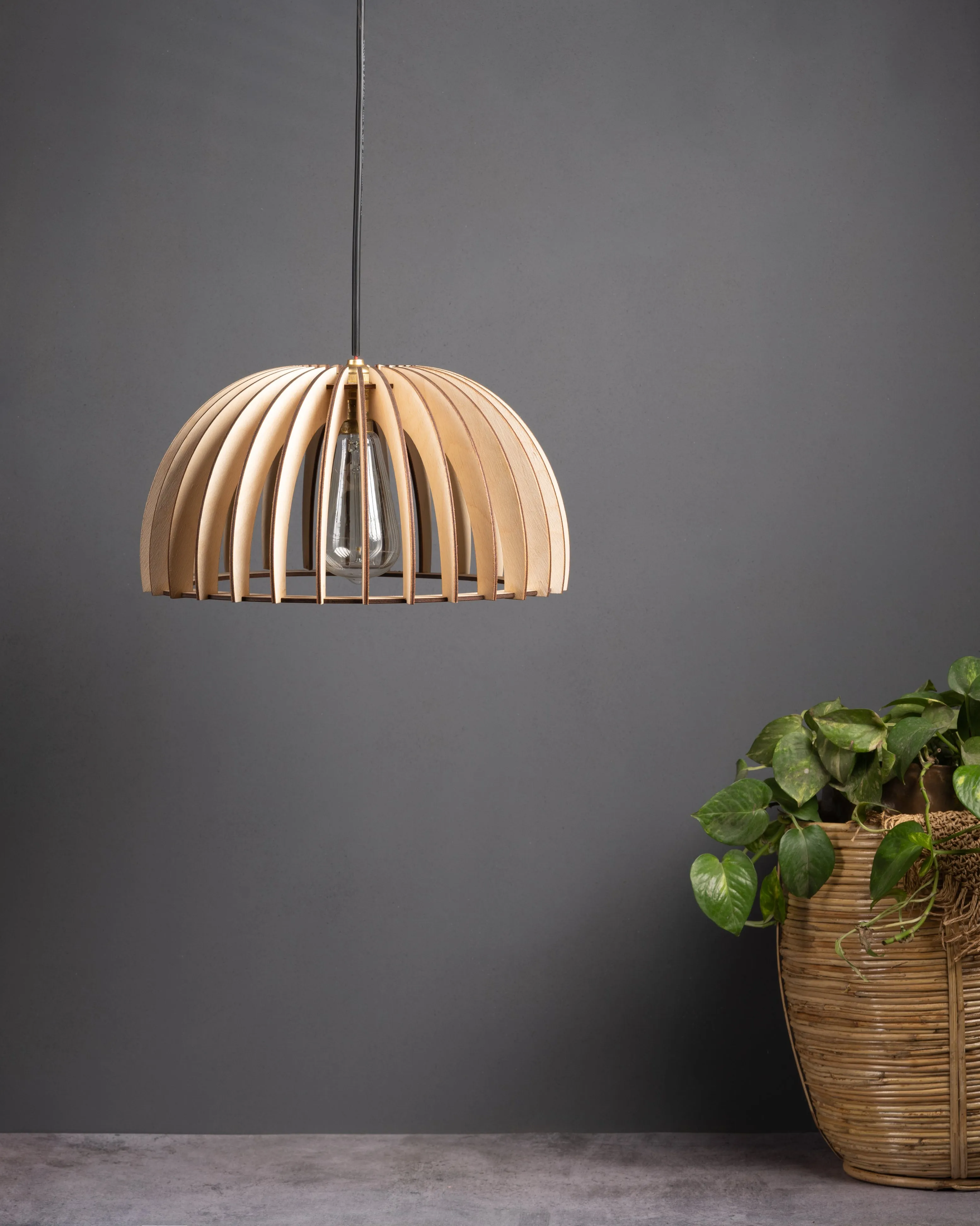 Bangu Birch Wood Ceiling Lamp