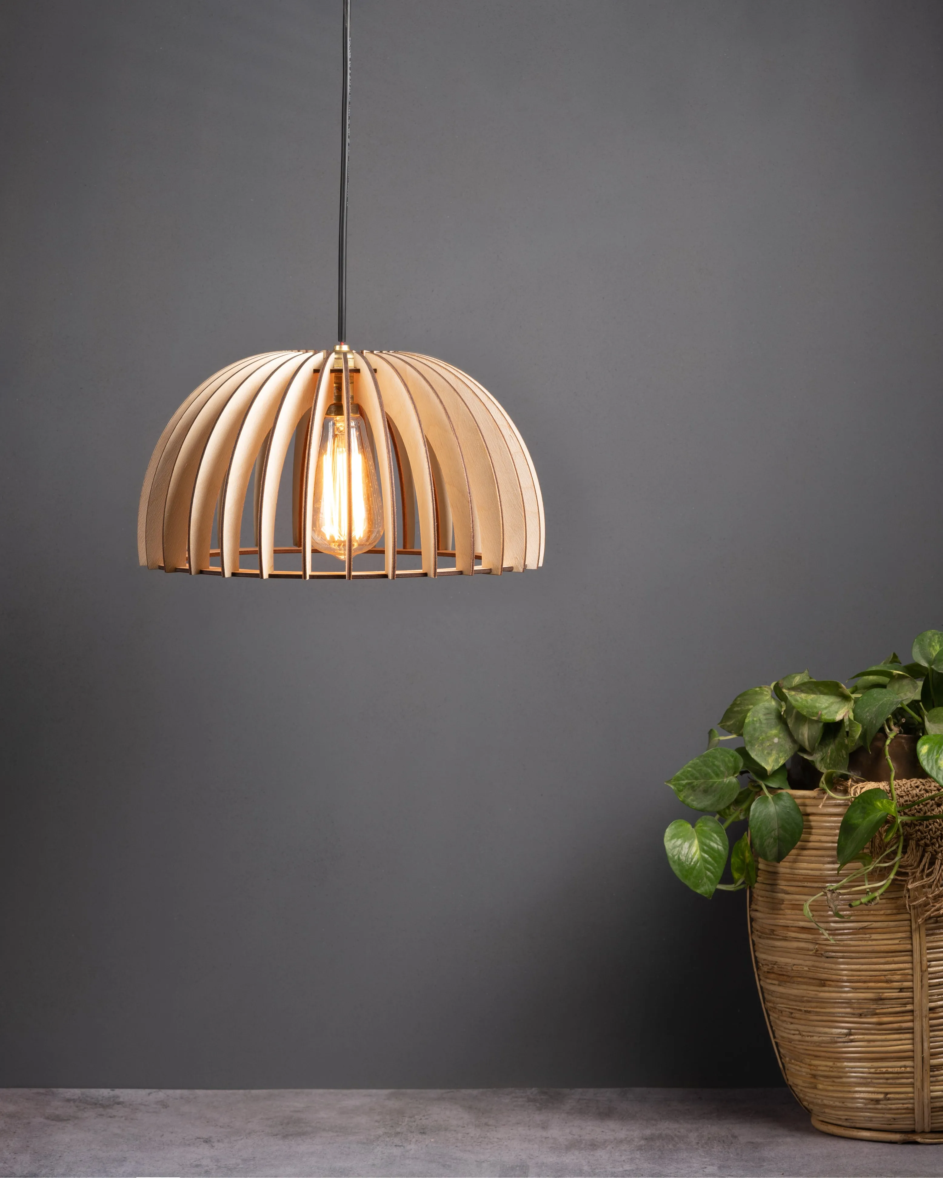 Bangu Birch Wood Ceiling Lamp