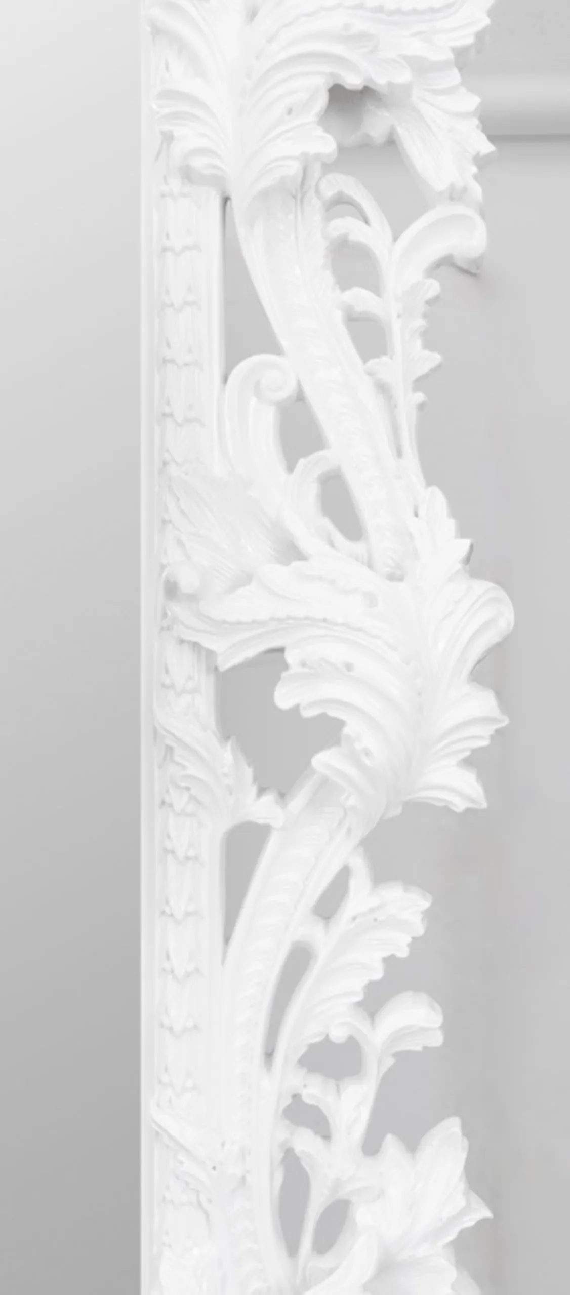 Baroque Revival White Lacquered Full Length Mirror