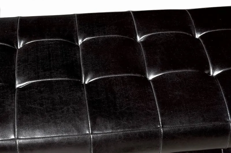 Baxton Studio Full Leather Storage Bench Ottoman with Dimples