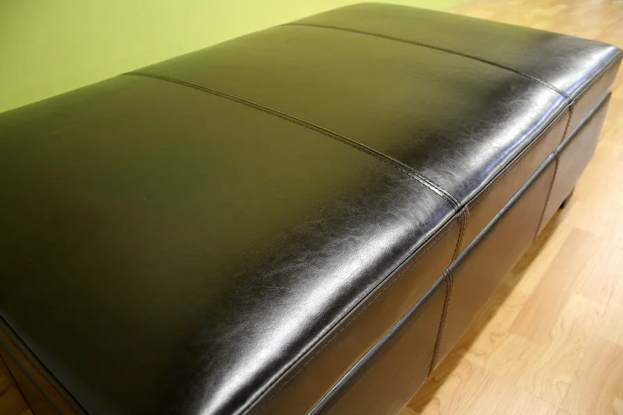Baxton Studio Gallo Leather Storage Ottoman