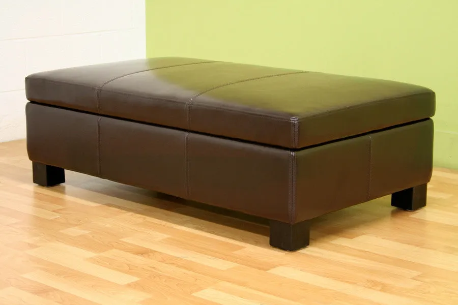 Baxton Studio Gallo Leather Storage Ottoman