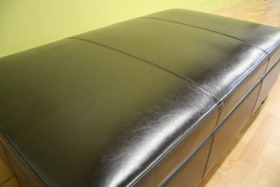 Baxton Studio Gallo Leather Storage Ottoman
