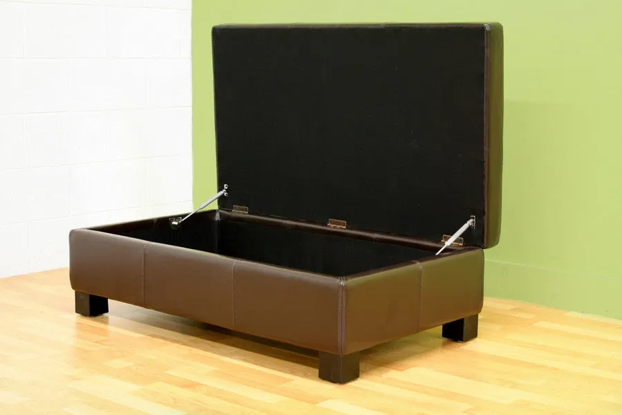 Baxton Studio Gallo Leather Storage Ottoman