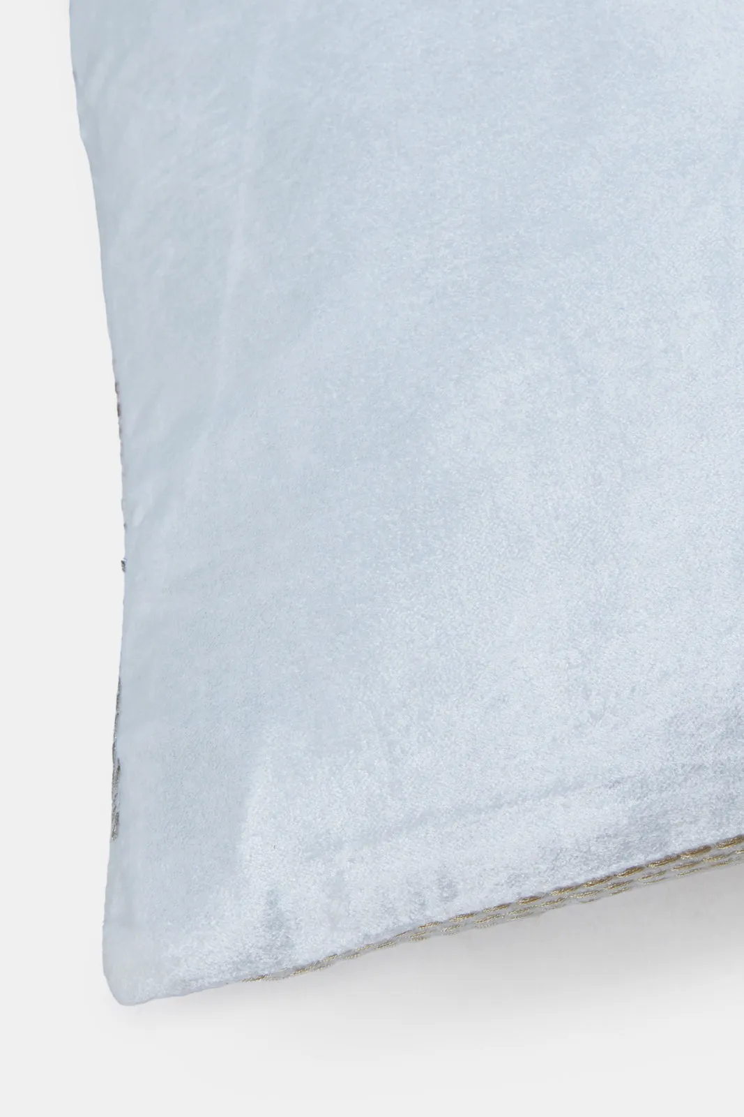 Beige And Grey Abstract Embroidery Cushion