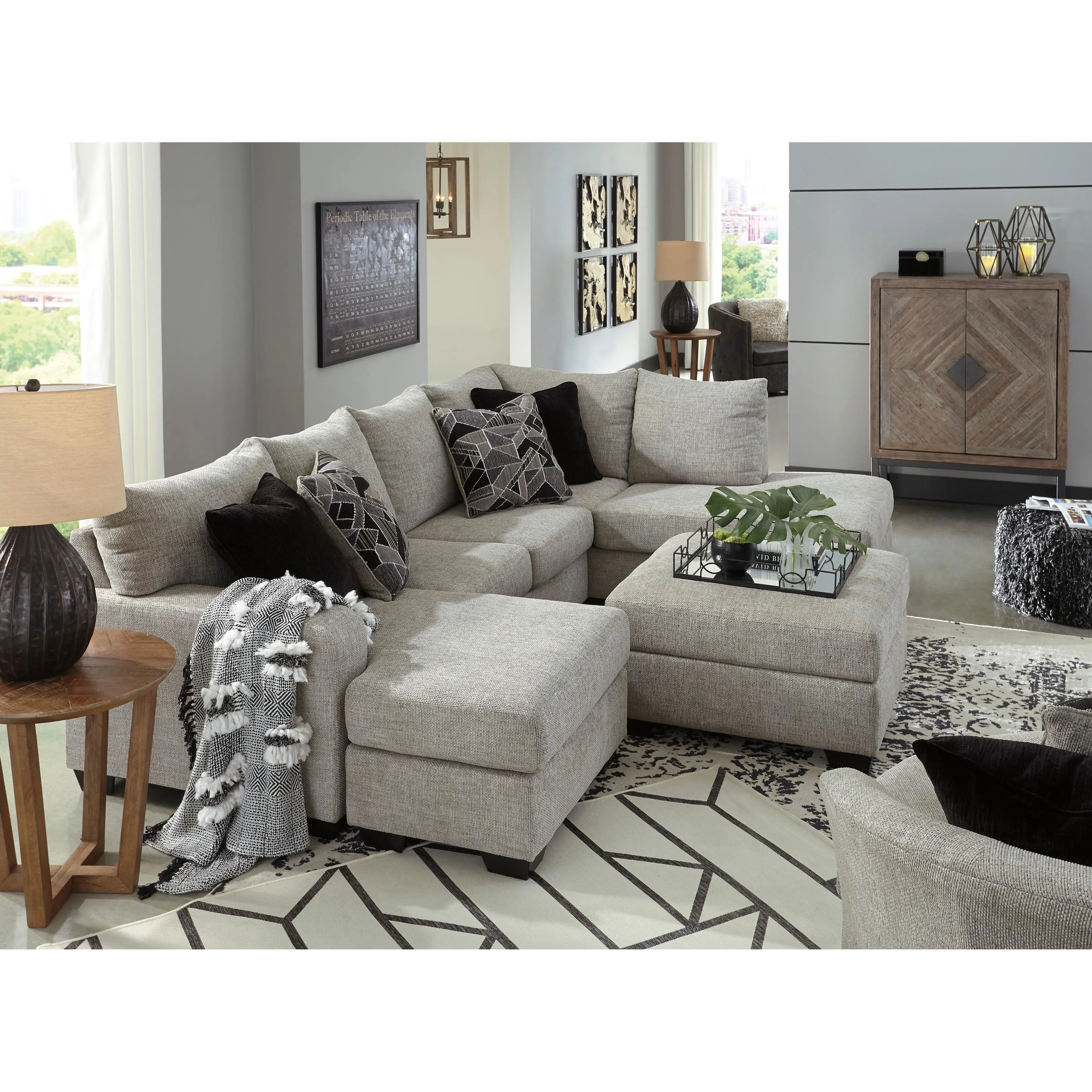 Benchcraft Megginson Fabric Storage Ottoman 9600611