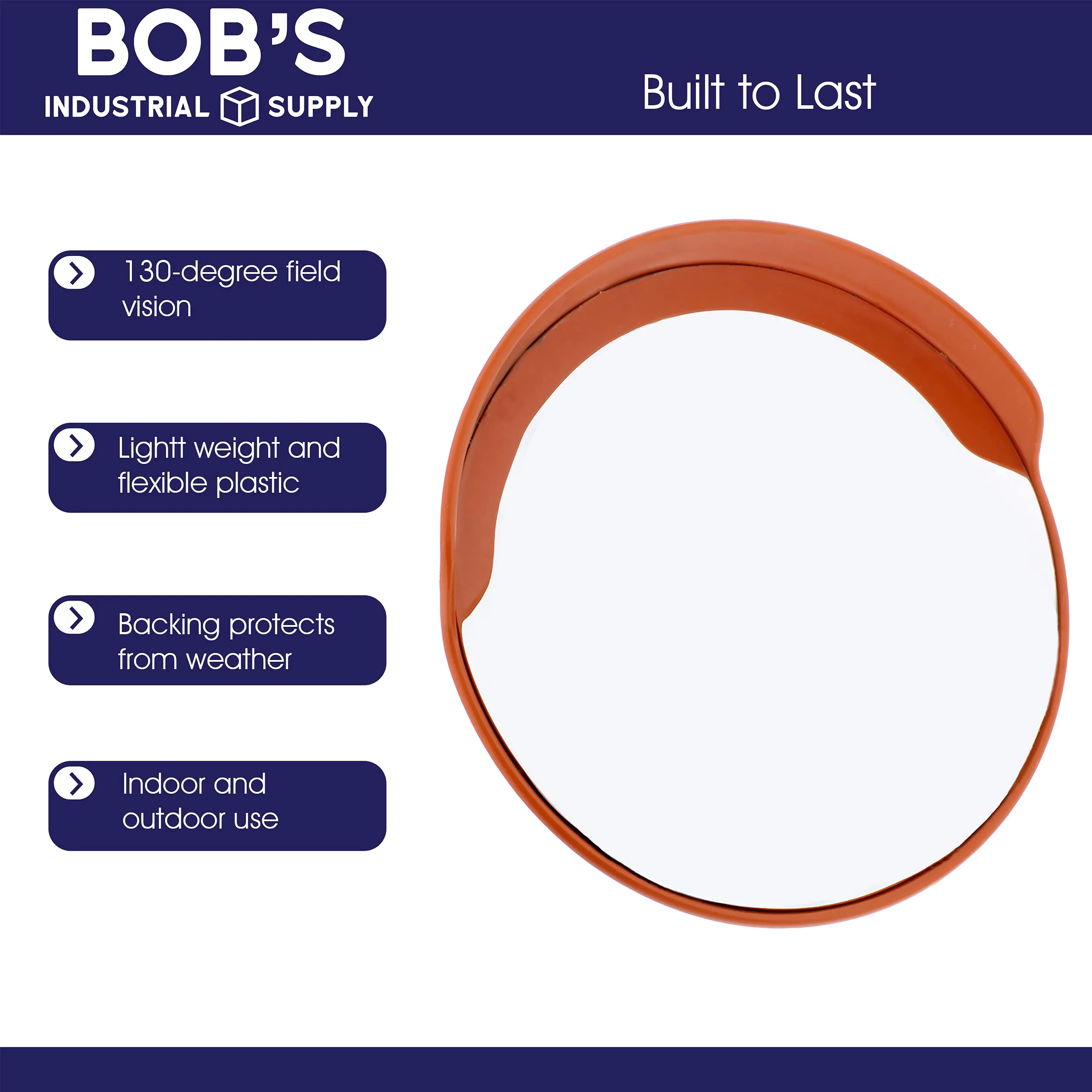 BISupply Safety Convex Mirror – 23 Inch Large Round Outdoor Mirror Blind Spot Mirror for Driveways, Stores, and Office