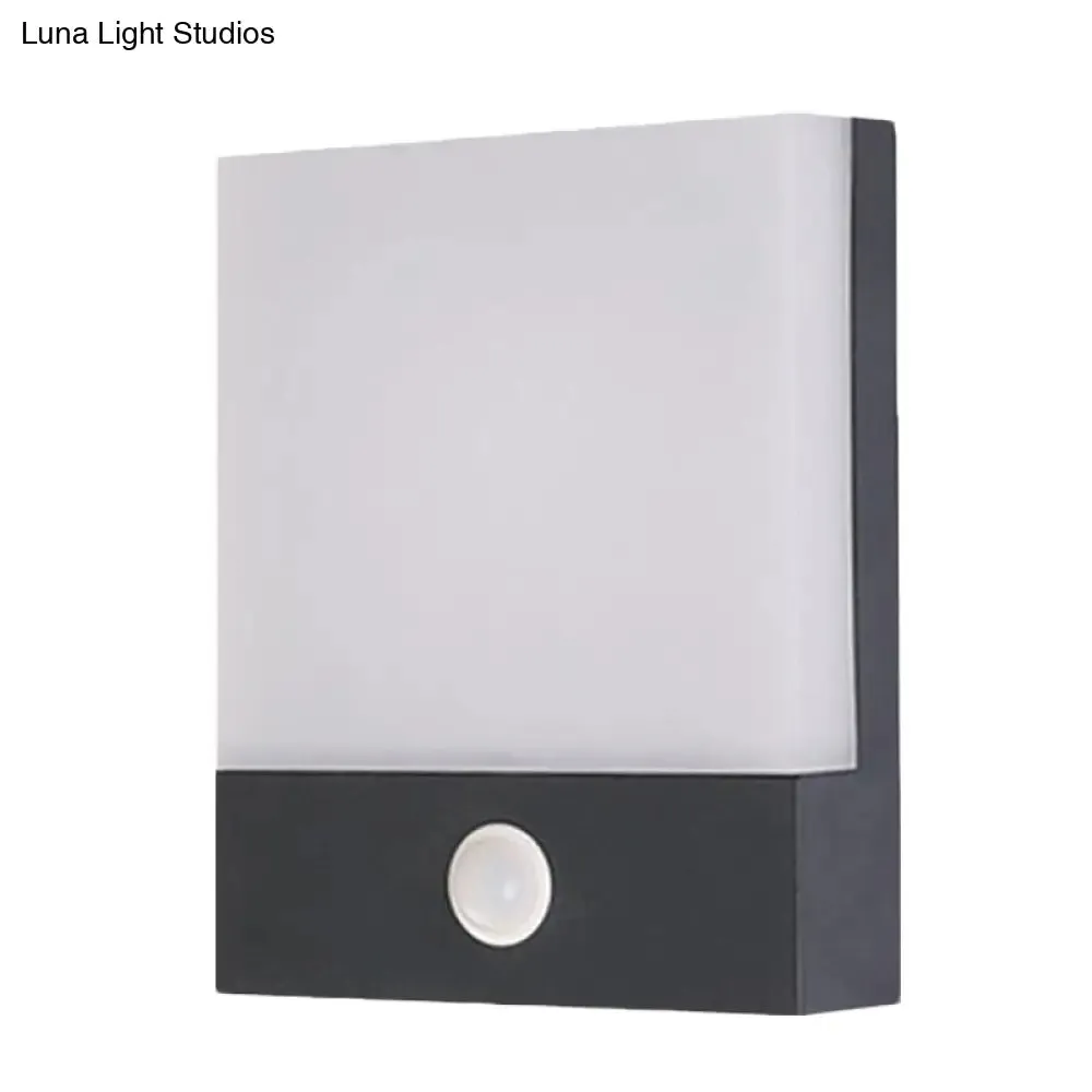 Black Metallic LED Wall Sconce Light: Modern Corner Mount Lamp with Induction Technology