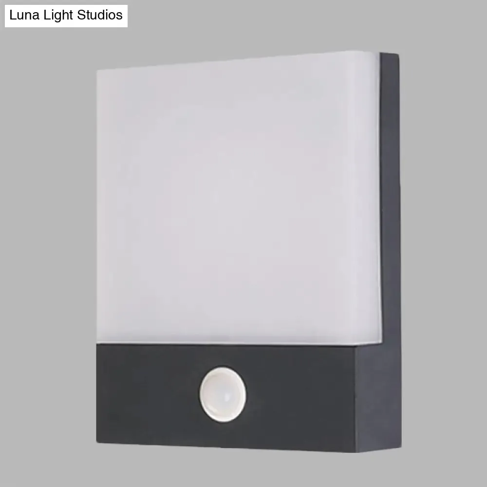 Black Metallic LED Wall Sconce Light: Modern Corner Mount Lamp with Induction Technology