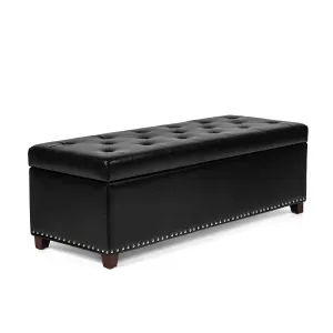 BLACK OAK 2 Seater Organizer Storage Ottoman Bench Footrest Stool Coffee Table Luper Tufted Storage Ottoman Large (Brown)