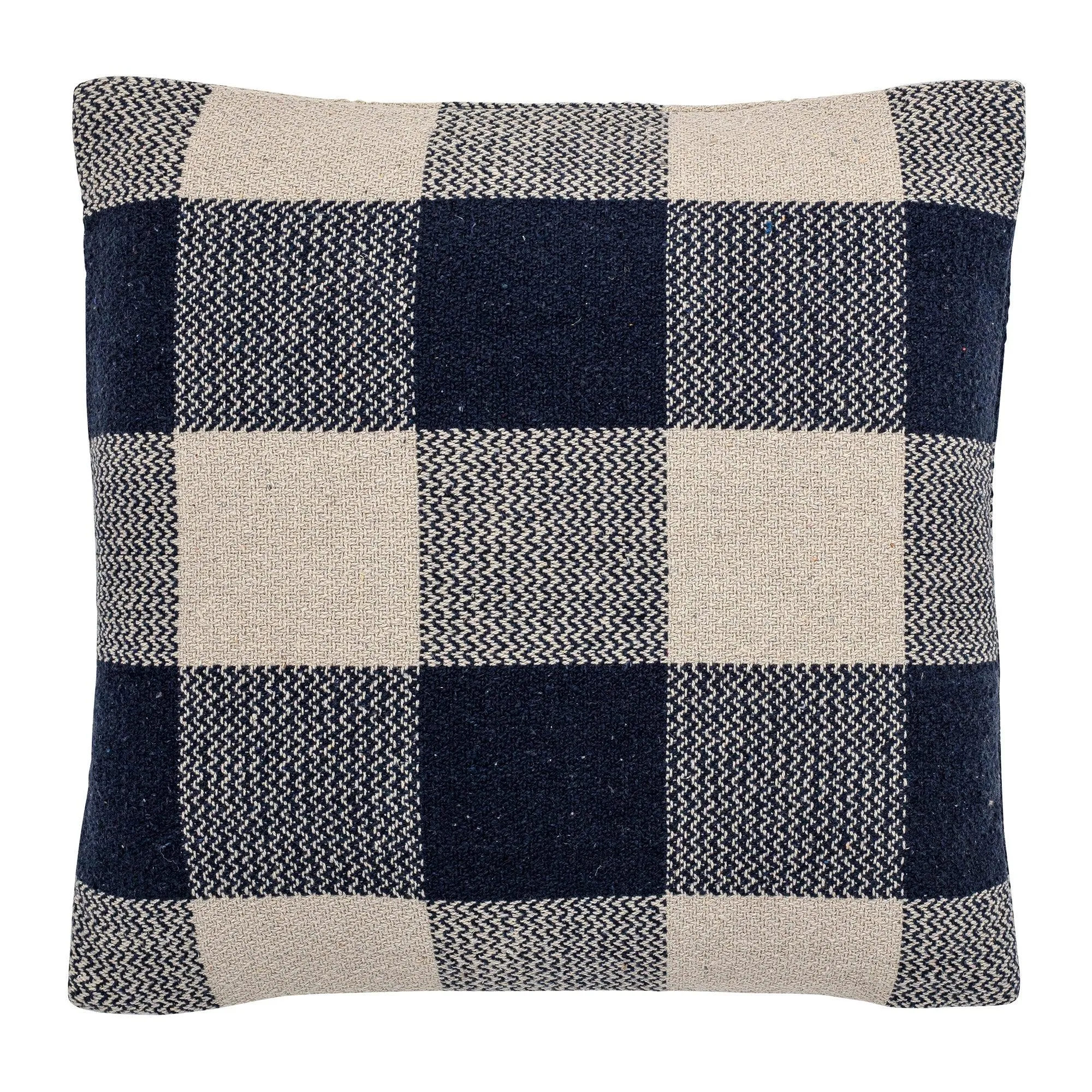 Blue Cushion in Recycled Cotton by Bloomingville