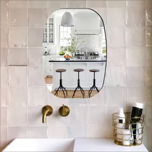 Bnezz - Self Adhesive Wall Mirror Stickers Big Size (30x20) Cm Frameless Mirror for Wall Stickers | Mirror for Bathroom | Bedroom | Wash Basin Flexible Mirror Sheets for Wall (B-BasinMirror)