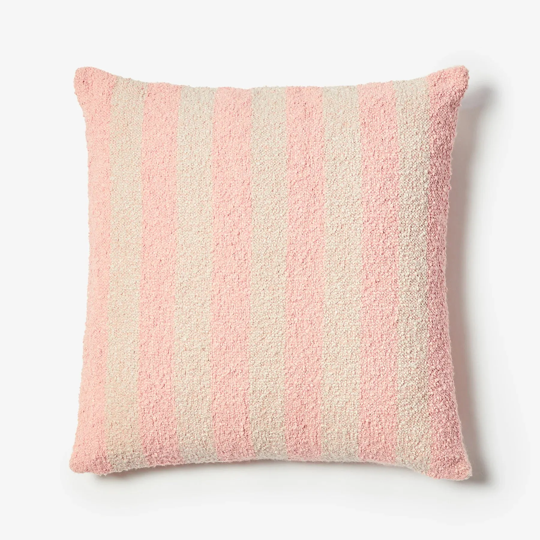 Bonnie & Neil Boucle Stripe Soft Pink Cushion 60cm