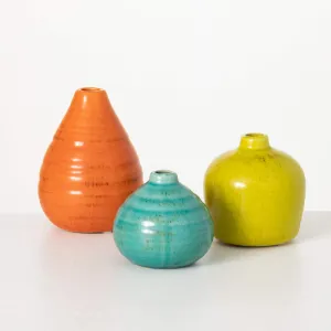 Bright And Colorful Bud Vases, Set of 3