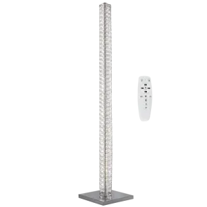 Bright Star Lighting SL095 CRYSTAL Polished Chrome Standing Lamp with Crystal with Remote Control