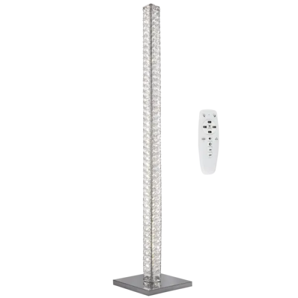 Bright Star Lighting SL095 CRYSTAL Polished Chrome Standing Lamp with Crystal with Remote Control