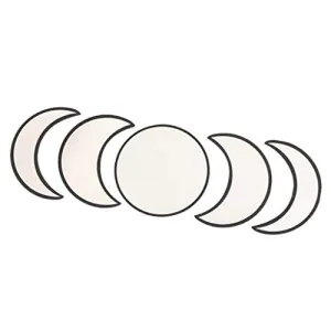 CALANDIS Mirror Wall Sticker Crescent Moon Wall Decals Home Decor Black Edging