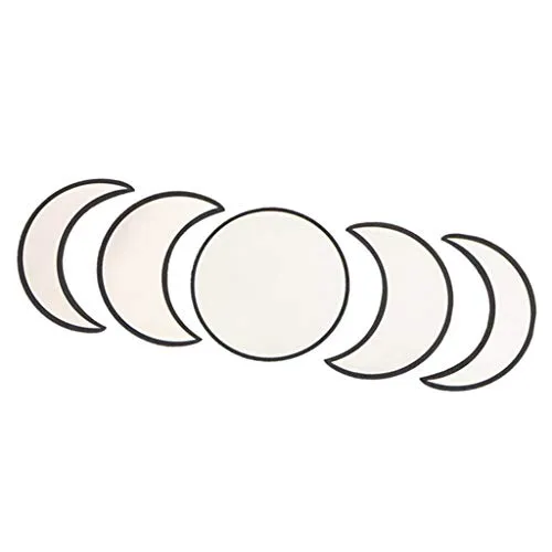 CALANDIS Mirror Wall Sticker Crescent Moon Wall Decals Home Decor Black Edging