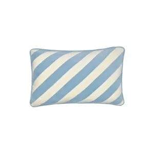 Castle Blue Stripe Lumber Velvet Cushion