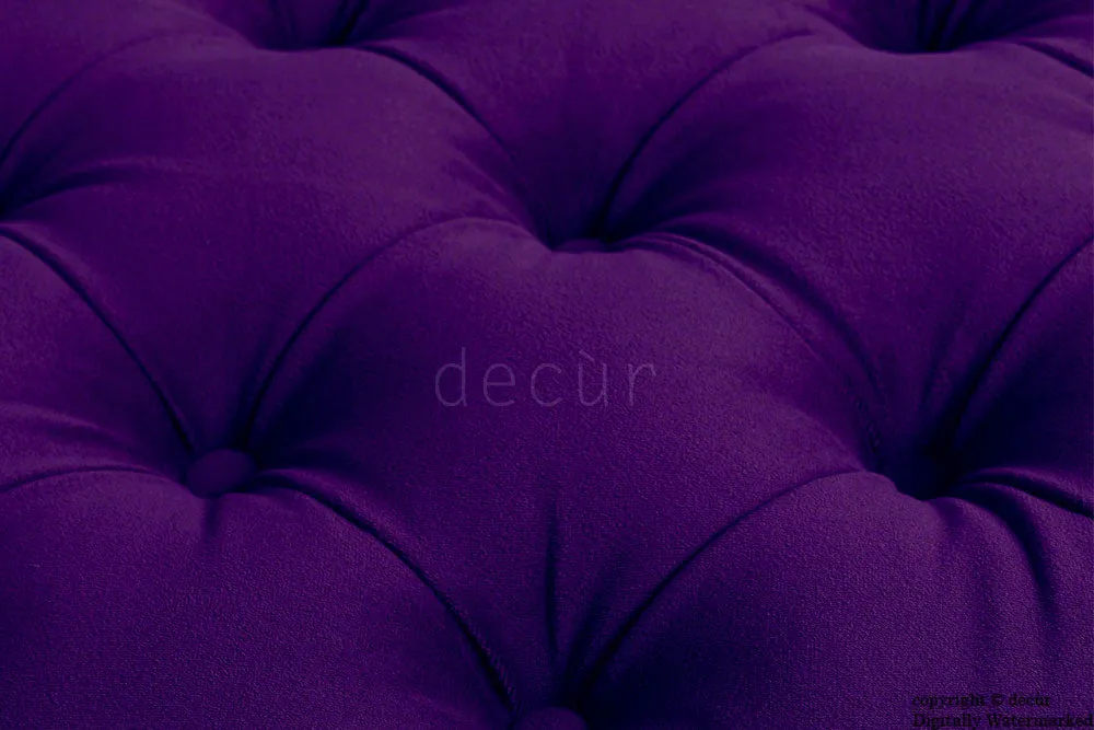 Catherine Buttoned Velvet Footstool - Amethyst with Optional Storage