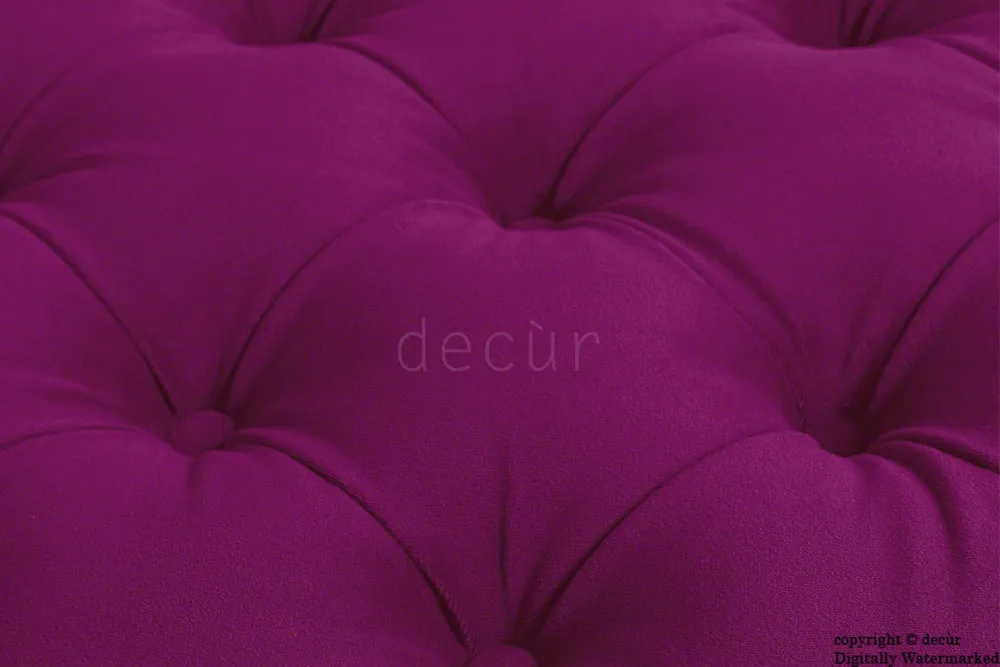Catherine Buttoned Velvet Footstool - Boysenberry with Optional Storage