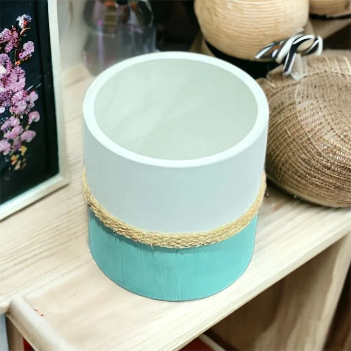 Cemented Flower Pot with Jute Rope