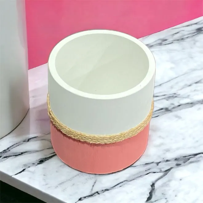 Cemented Flower Pot with Jute Rope