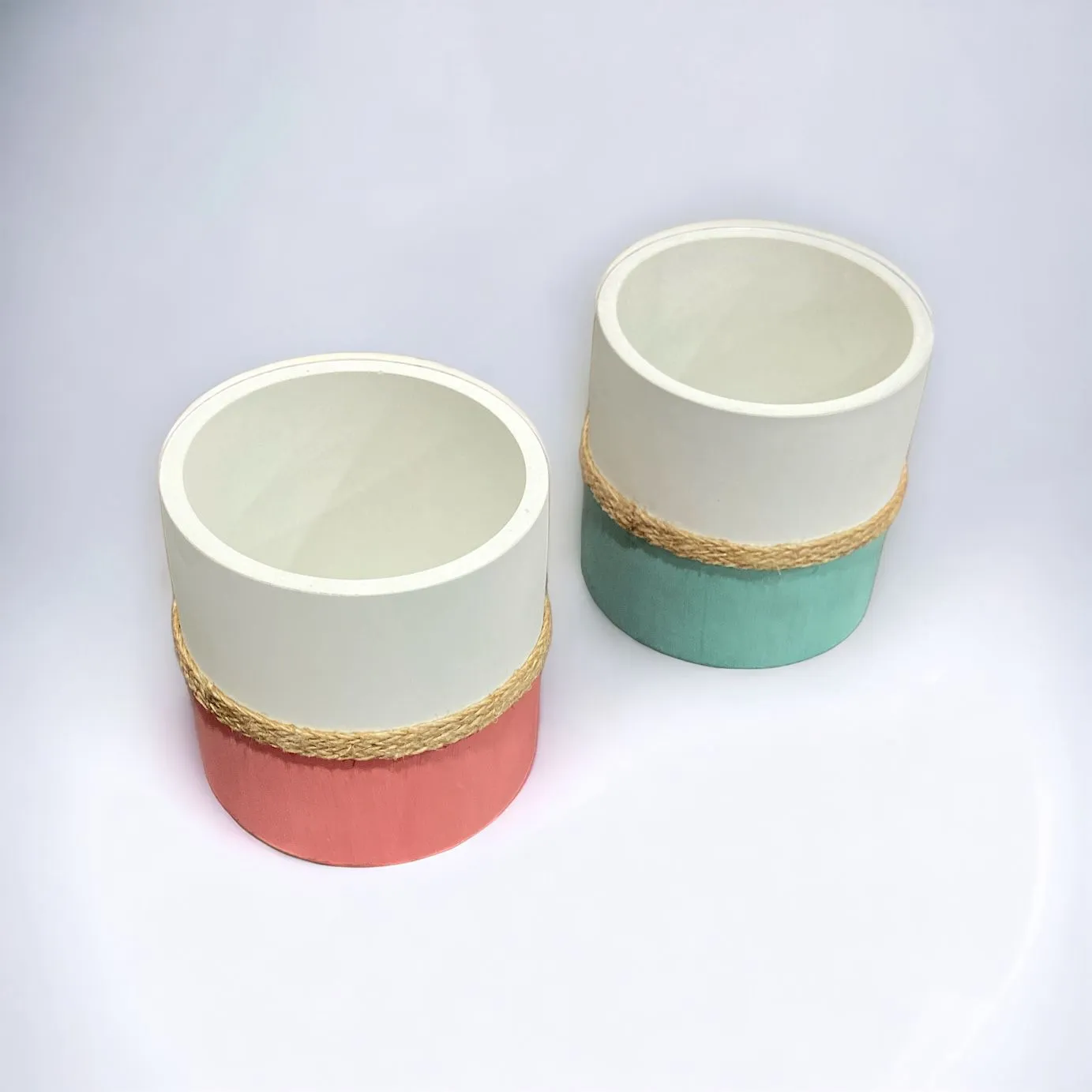 Cemented Flower Pot with Jute Rope