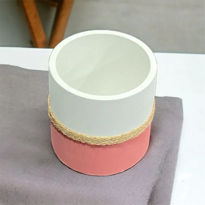 Cemented Flower Pot with Jute Rope