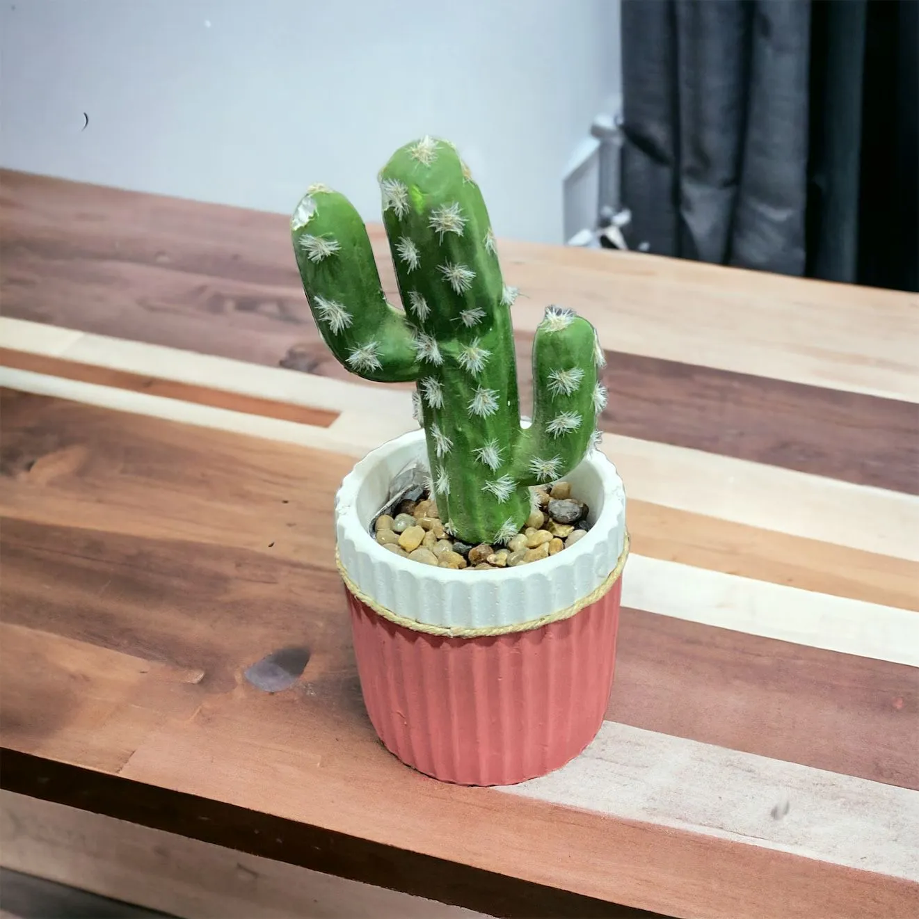 Cemented Lined Flower Pot with Jute Rope