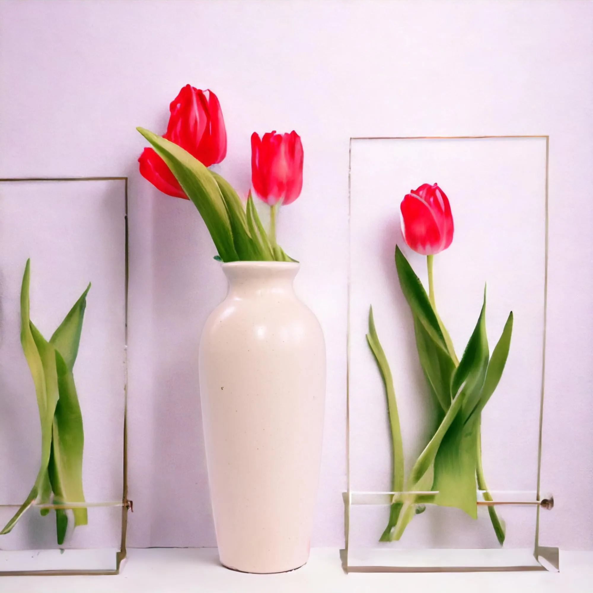 Ceramic Flower Vase for Home Décor (10 x 4) Inches Ceramic Vase Pot Centrepiece Floral Vase for Living Room Home Cafés & Office