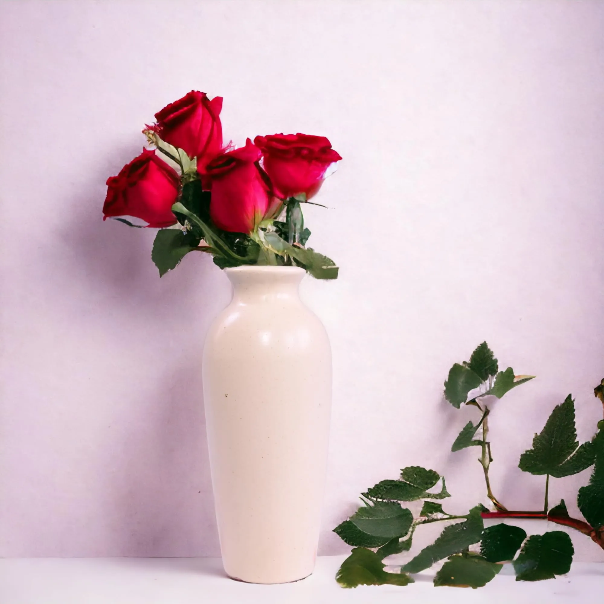 Ceramic Flower Vase for Home Décor (10 x 4) Inches Ceramic Vase Pot Centrepiece Floral Vase for Living Room Home Cafés & Office