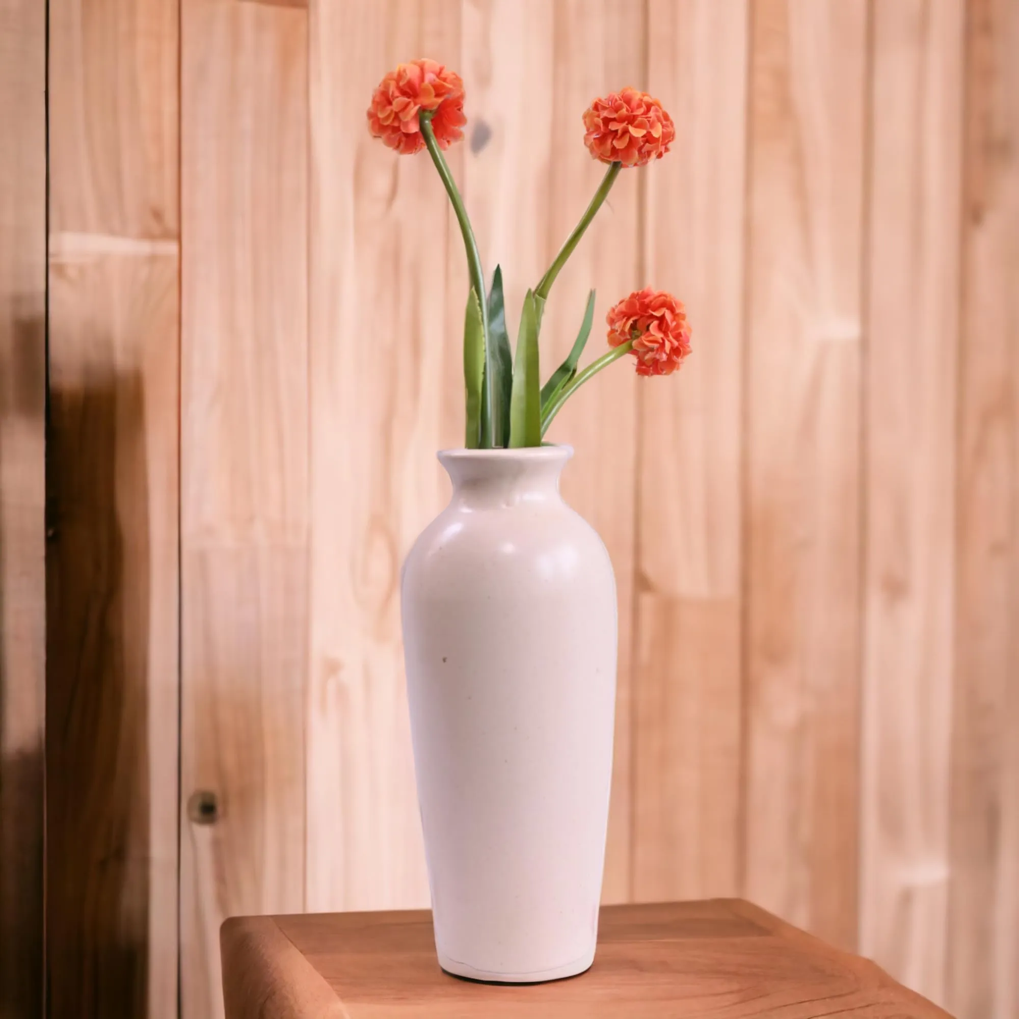 Ceramic Flower Vase for Home Décor (10 x 4) Inches Ceramic Vase Pot Centrepiece Floral Vase for Living Room Home Cafés & Office
