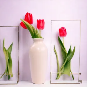 Ceramic Flower Vase for Home Décor (10 x 4) Inches Ceramic Vase Pot Centrepiece Floral Vase for Living Room Home Cafés & Office
