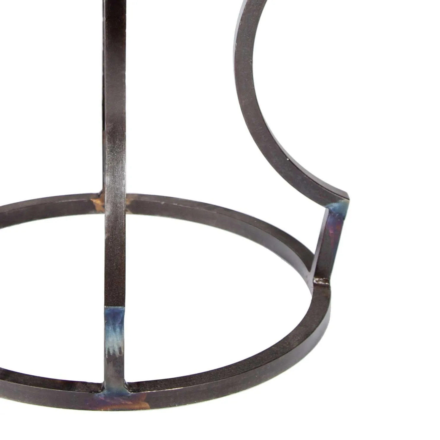 Charles Dining Table with 48" Round Hammered Zinc Top