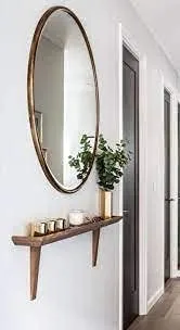 Cheval Glass Black Modern Designer Beveled Round Mirror with Black Border - 24 X 24 inches