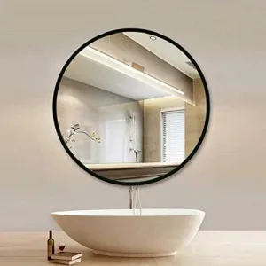 Cheval Glass Designer Round Wall Mirror for Bathroom/Living Room/Bedroom/wash Basin Sink 21 X 21 Inches