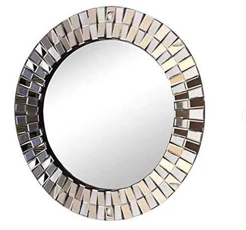 Cheval Glasses Venetian Multi Glass Decorative Round Wall Mount Mirror (30 x 30 inch)