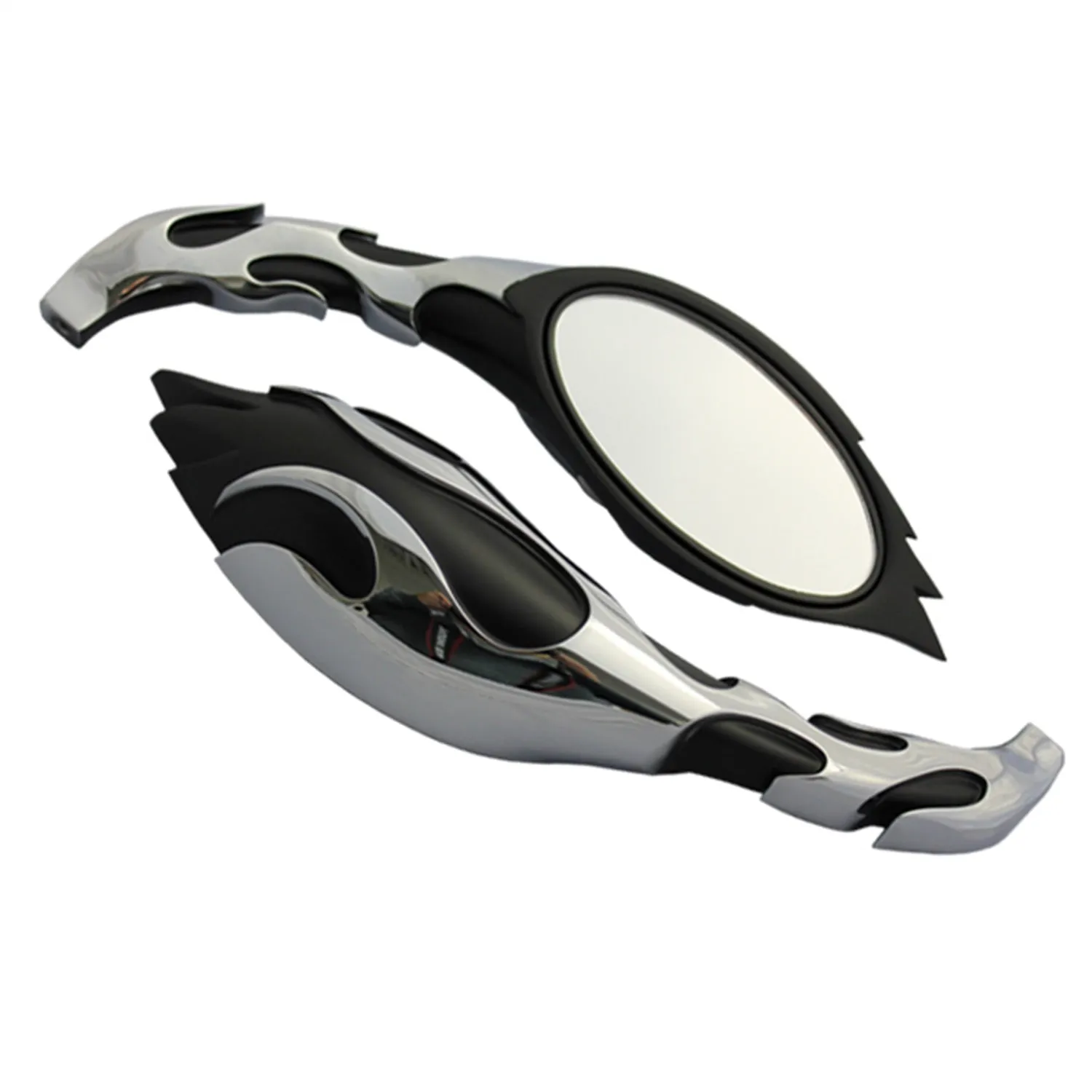 Cipa USA 01919 Motorcycle Flame Mirror Kit; Two Tone [Left And Right Side];