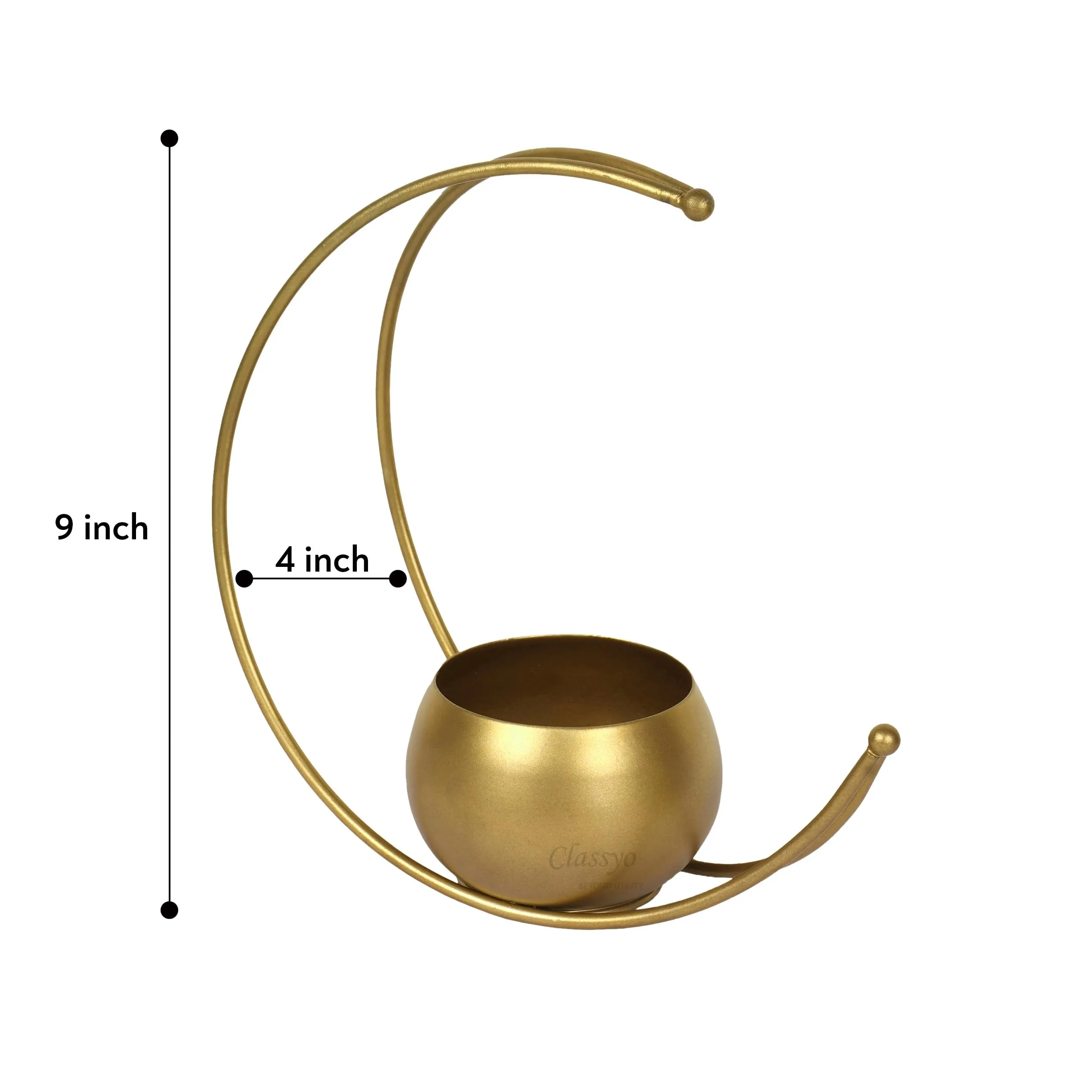 Classyo Geometric Decorative Metal Round Shape Flower Vase for Home Decoration, Centre Table Decoration Piece, Golden Vase for Home Decor, 9 Inch