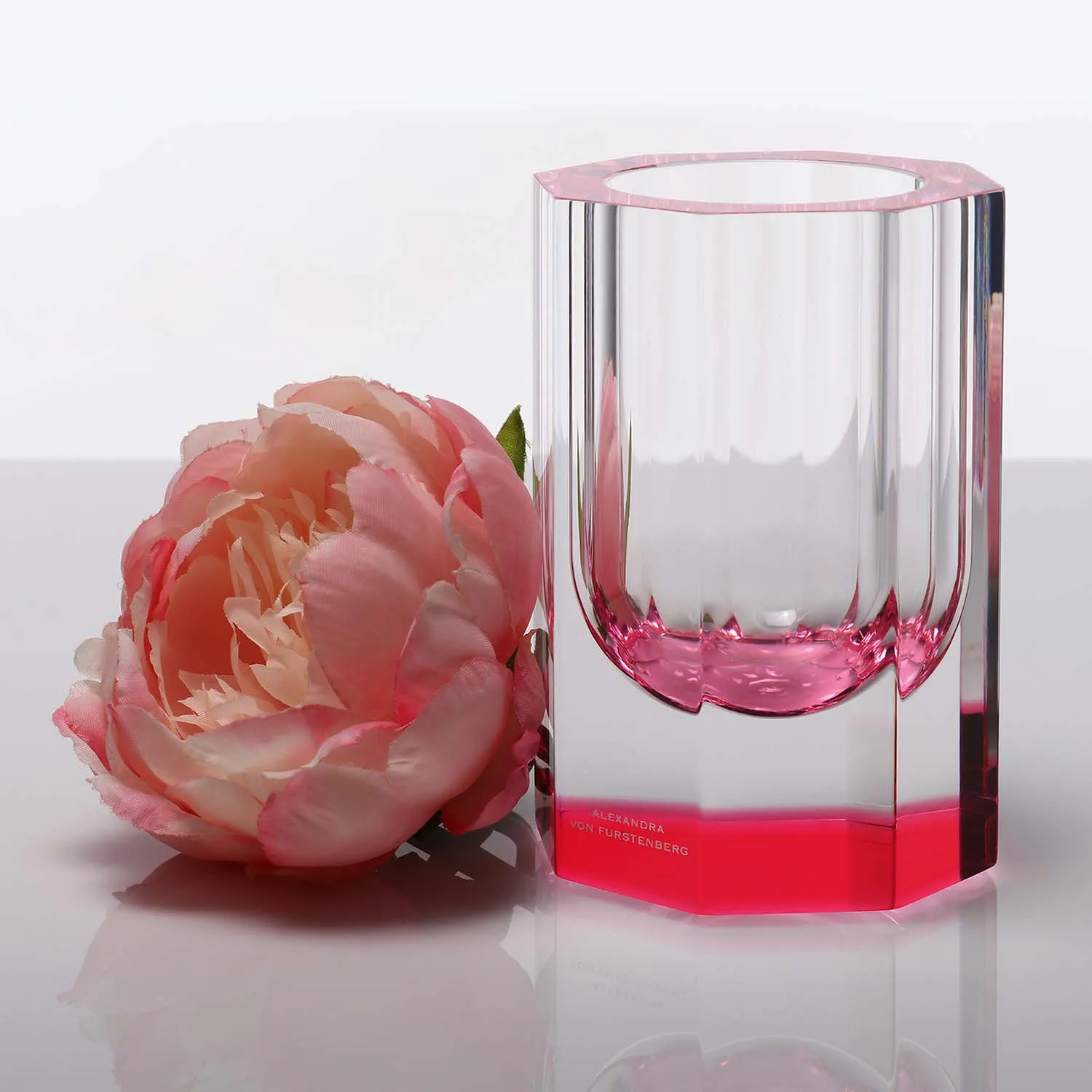 Clear Rose Bolt Vase